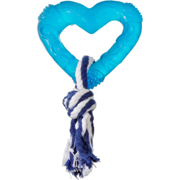 FLAMINGO DOG TOY WEDDA HEART WITH ROPE MULTIPLE COLOURS