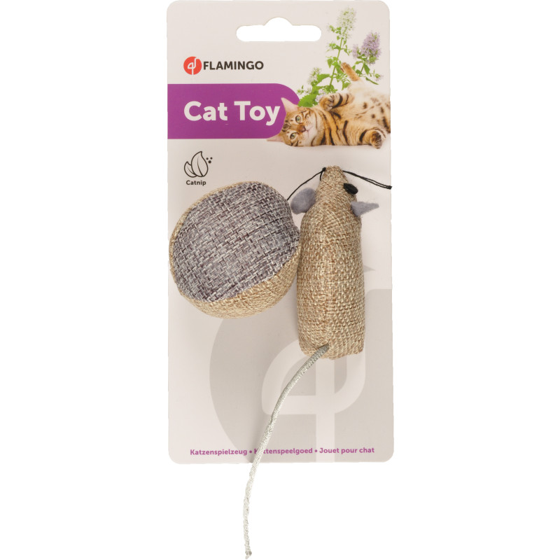FLAMINGO CAT TOY JUNS BALL MOUSE BEIGE